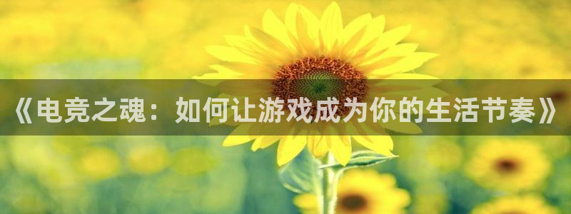 多宝电竞app：《电竞之魂：如何让游戏成为你的生活节奏》